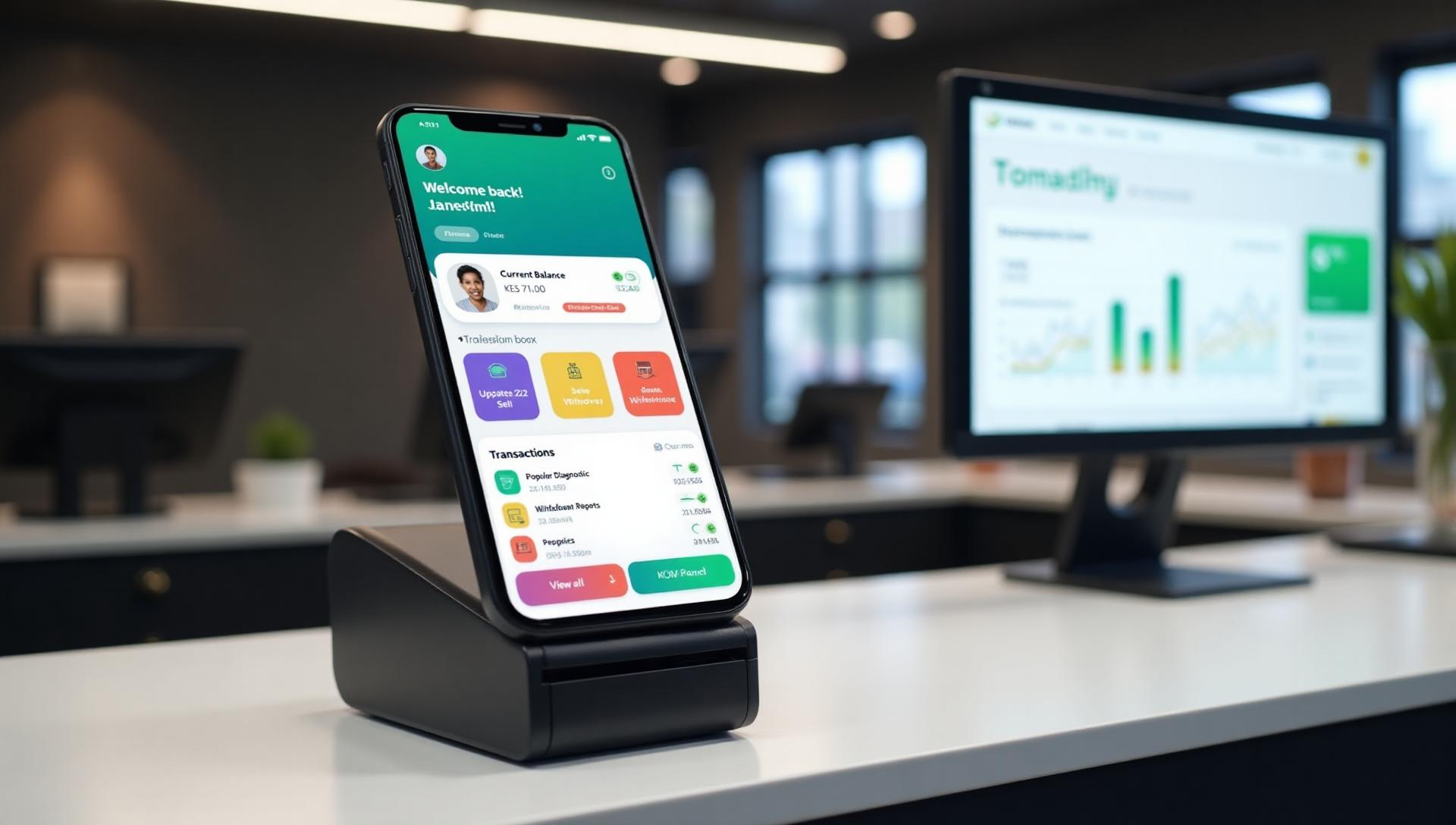 EnovePay Android POS terminal with payment app and merchant dashboard